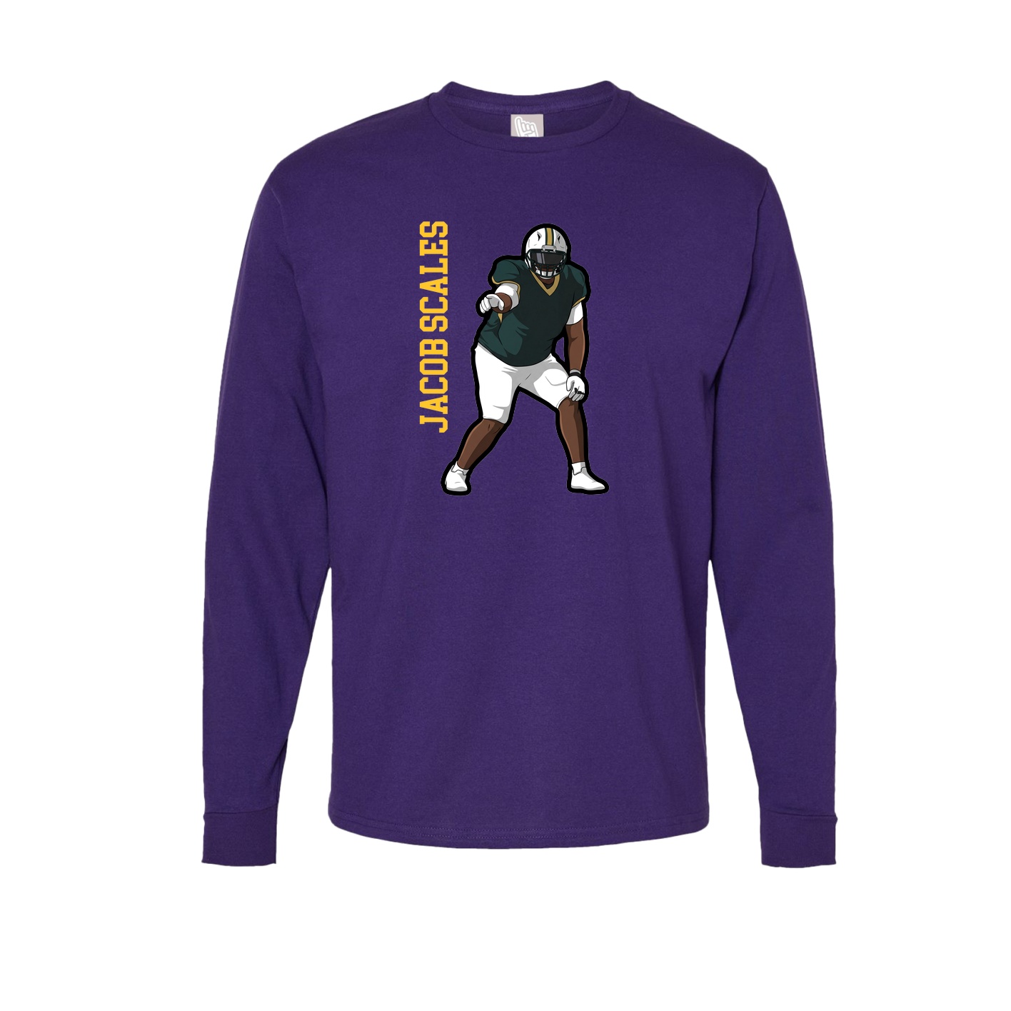 Long Sleeve Tee — Name Vertical in Purple