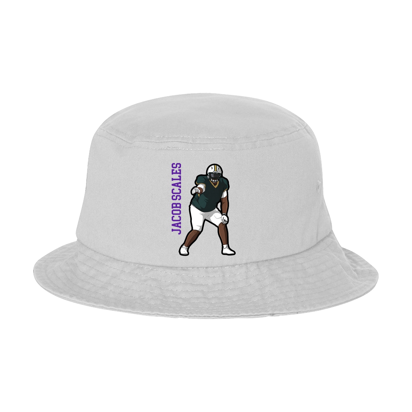 Bucket Cap — Name Vertical in White