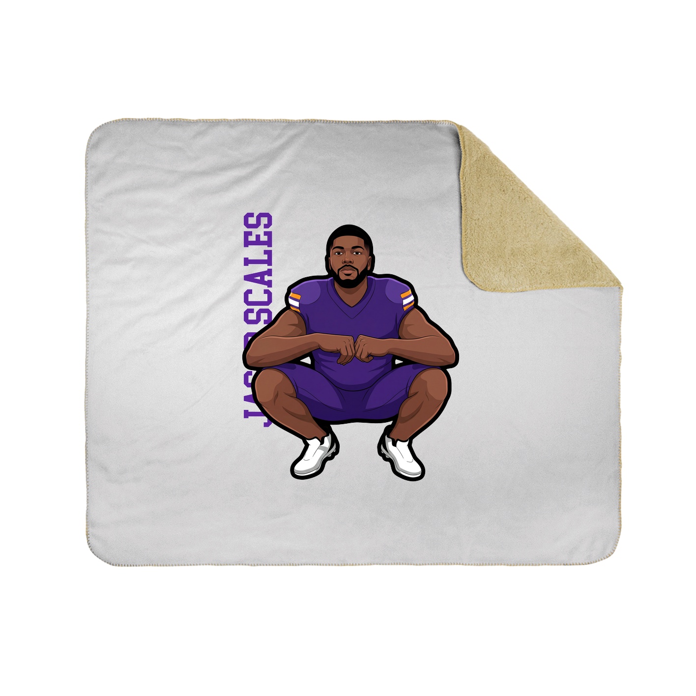 Throw Blanket — Name Vertical in White