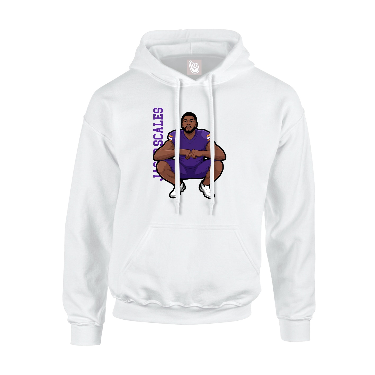 Youth Hoodie — Name Vertical in White