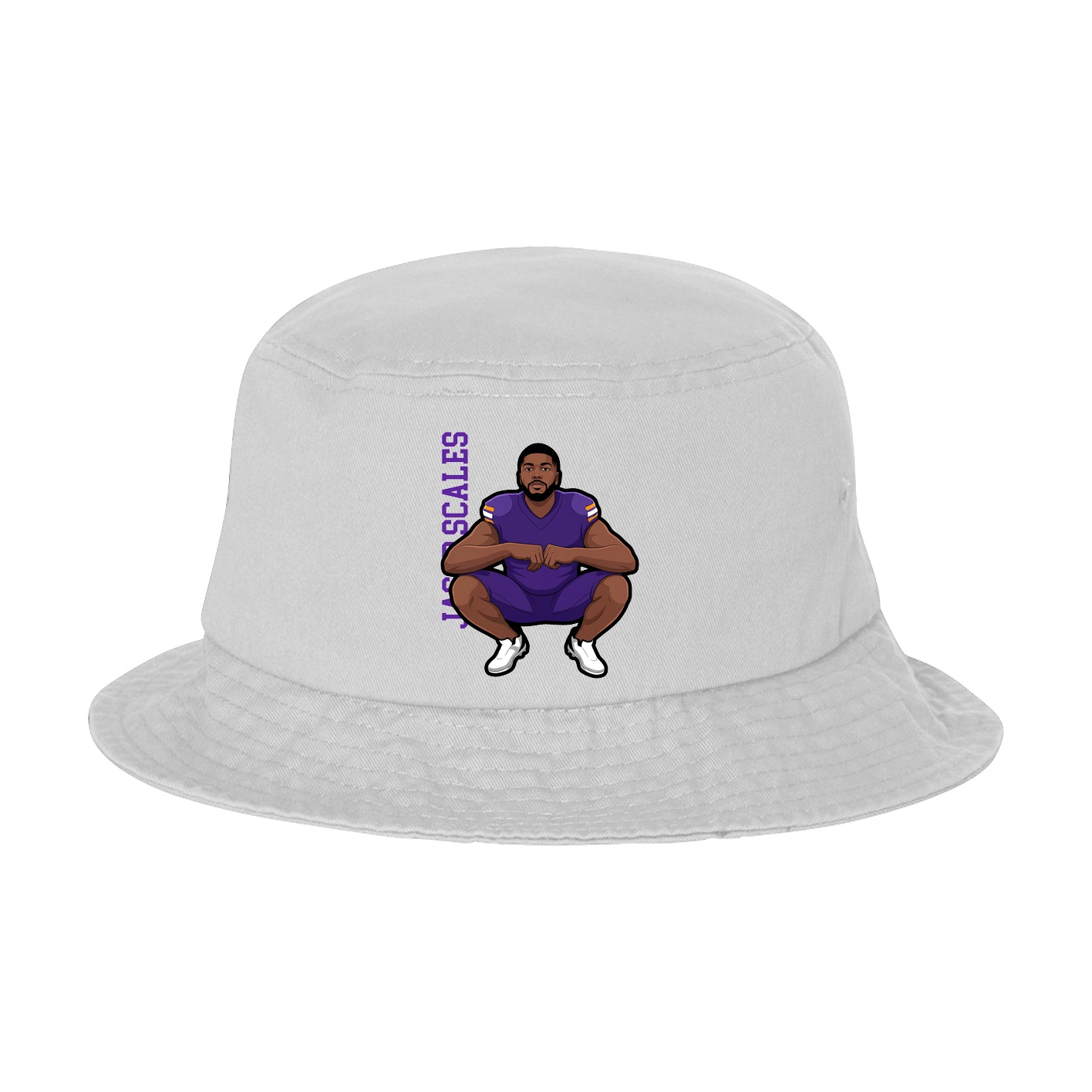 Bucket Cap — Name Vertical in White