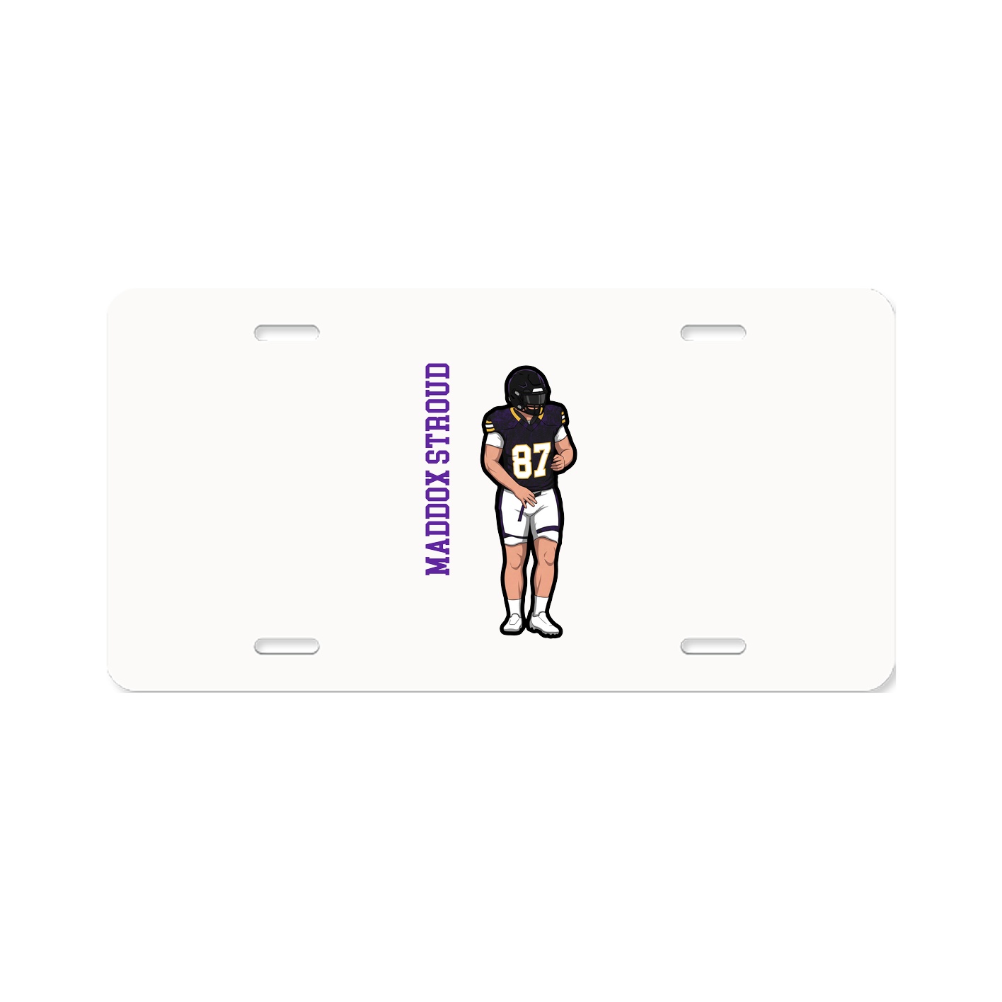 License Plate — Name Vertical in Classic