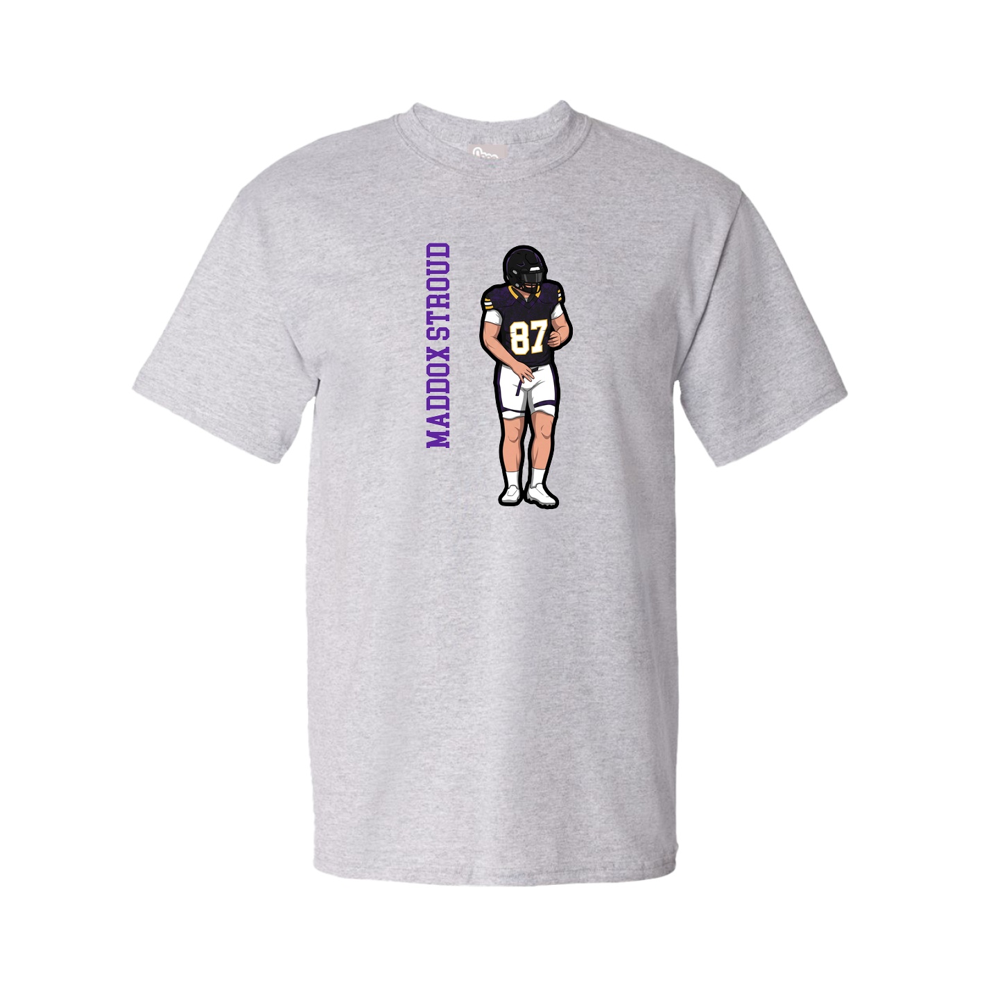 Tee — Name Vertical in Grey