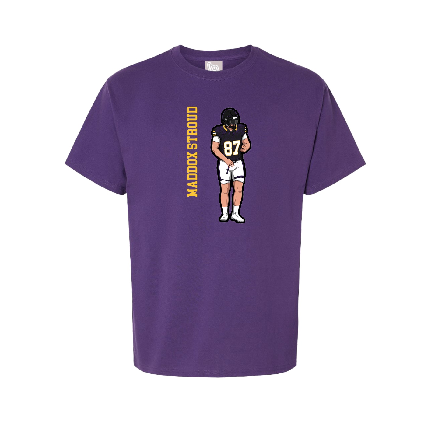 Youth Tee — Name Vertical in Purple