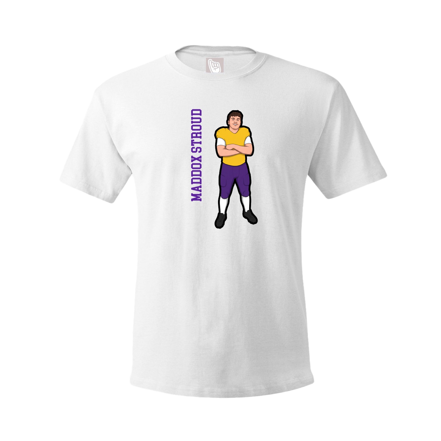 Youth Tee — Name Vertical in White