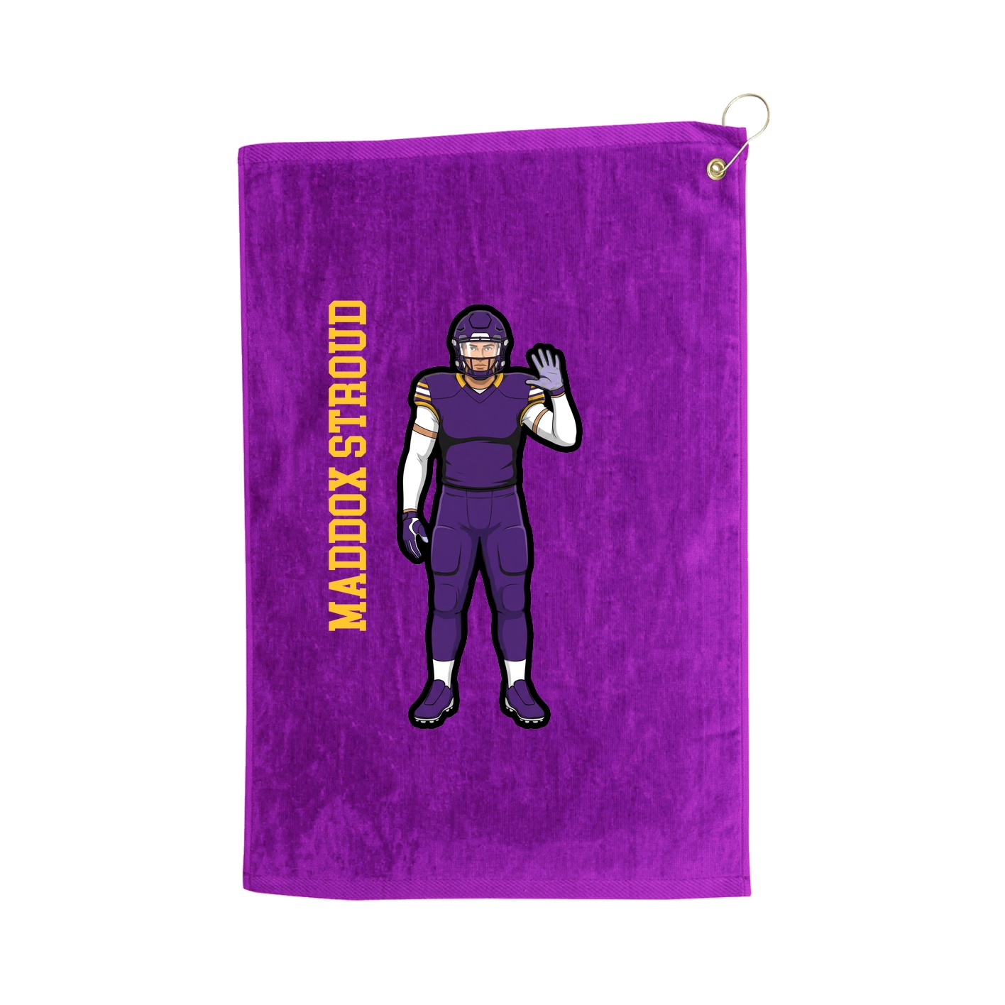 Golf Towel — Name Vertical in Purple