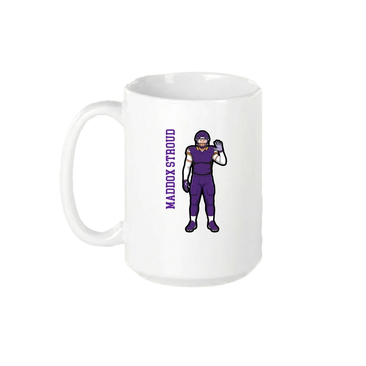 15oz Coffee Mug — Name Vertical in White