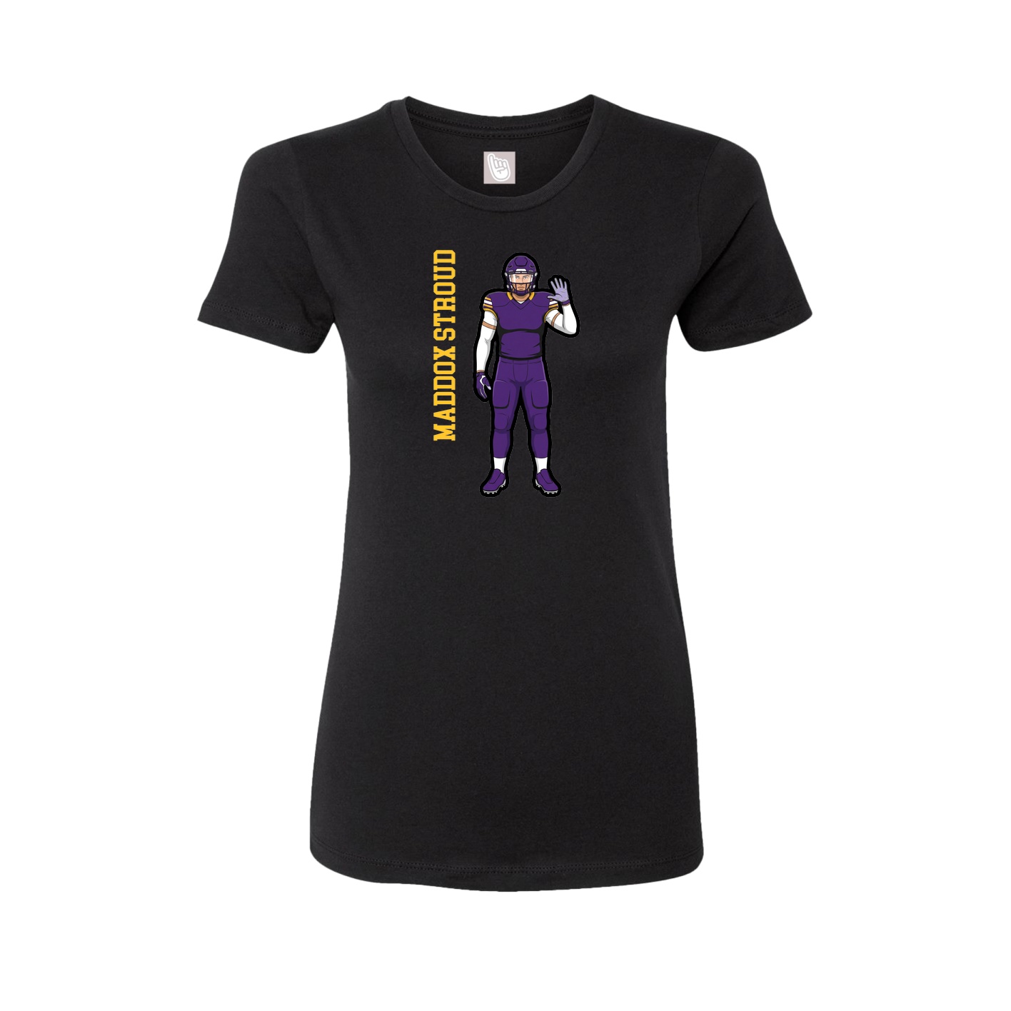 Fitted Women's Tee — Name Vertical in Black