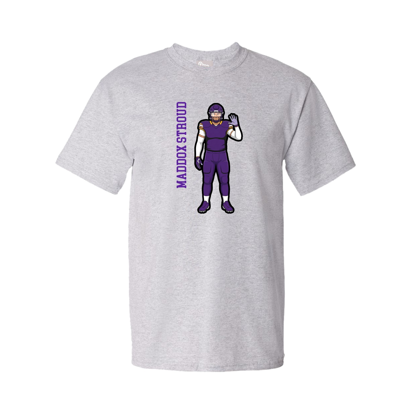 Youth Tee — Name Vertical in Grey