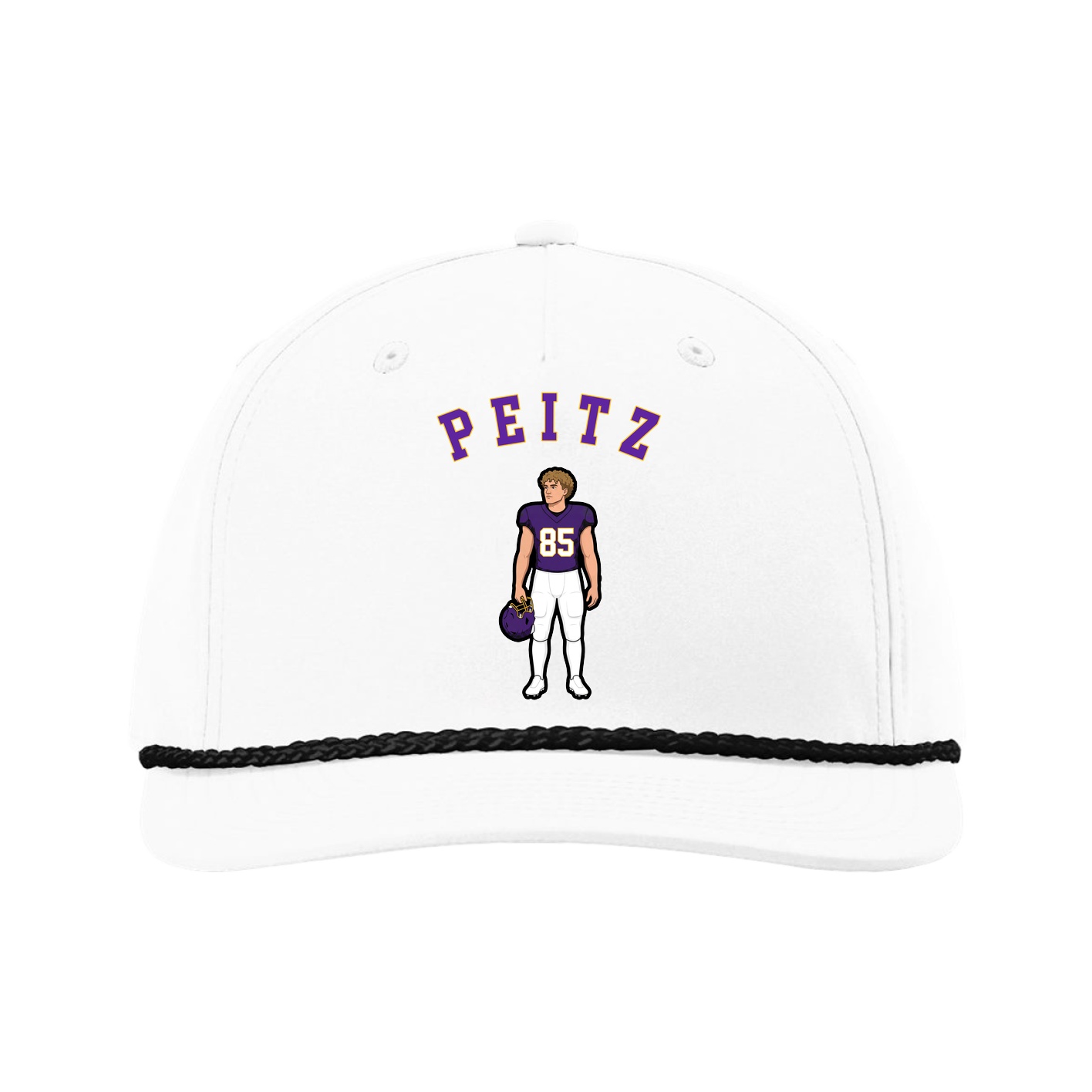 Five-Panel Classic Rope Cap — Shirsey Arch in White