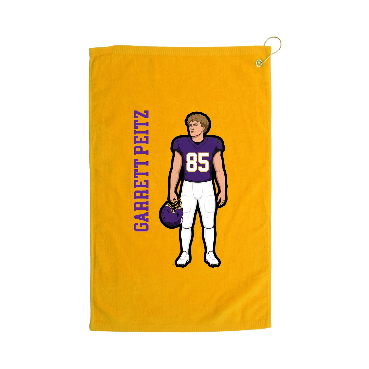 Golf Towel — Name Vertical in Gold