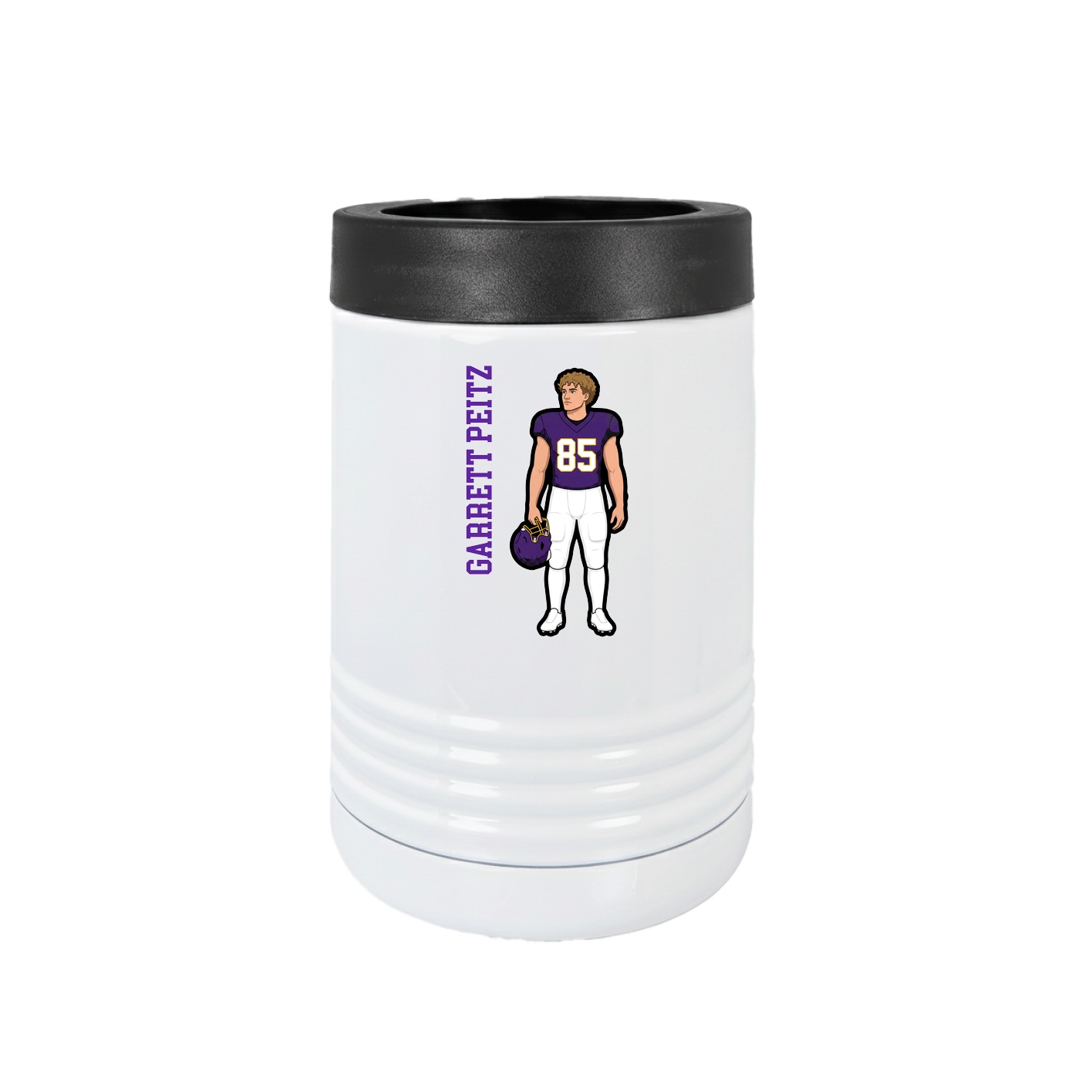 Beverage Holder — Name Vertical in White