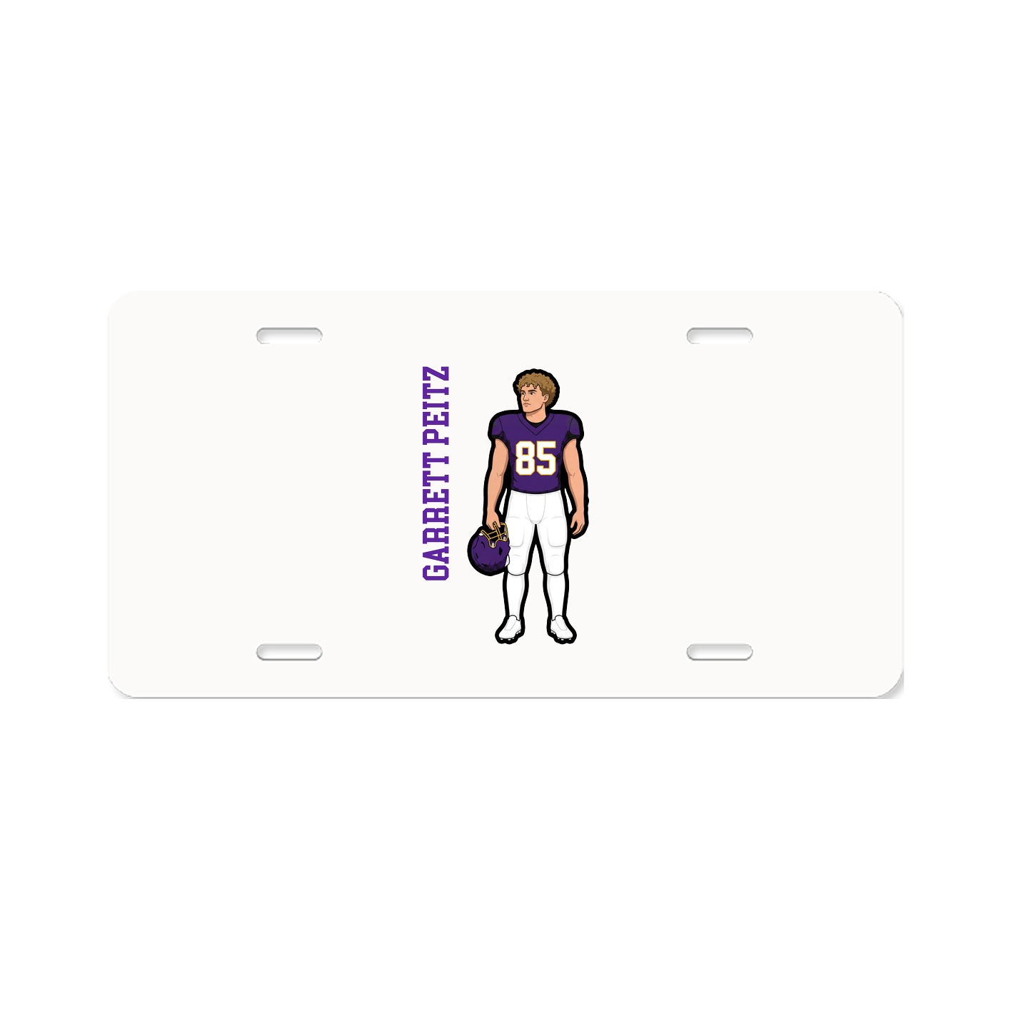 License Plate — Name Vertical in Classic