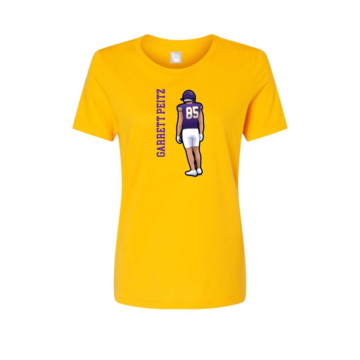 Fitted Women's Tee — Name Vertical in Gold