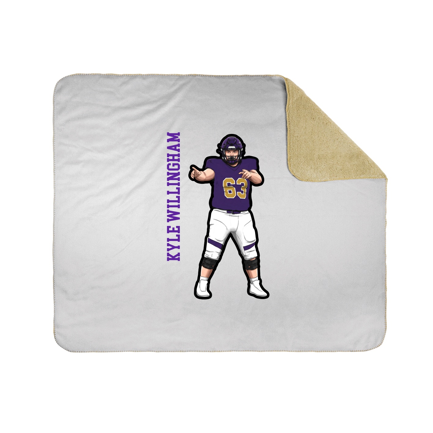 Throw Blanket — Name Vertical in White