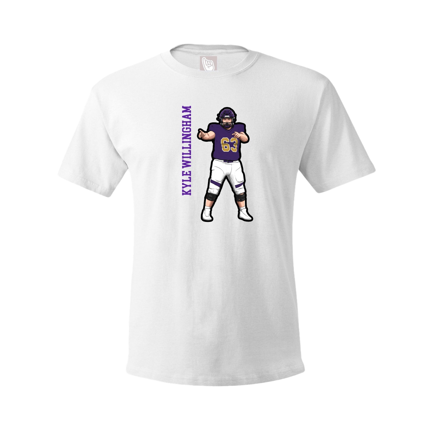Tee — Name Vertical in White