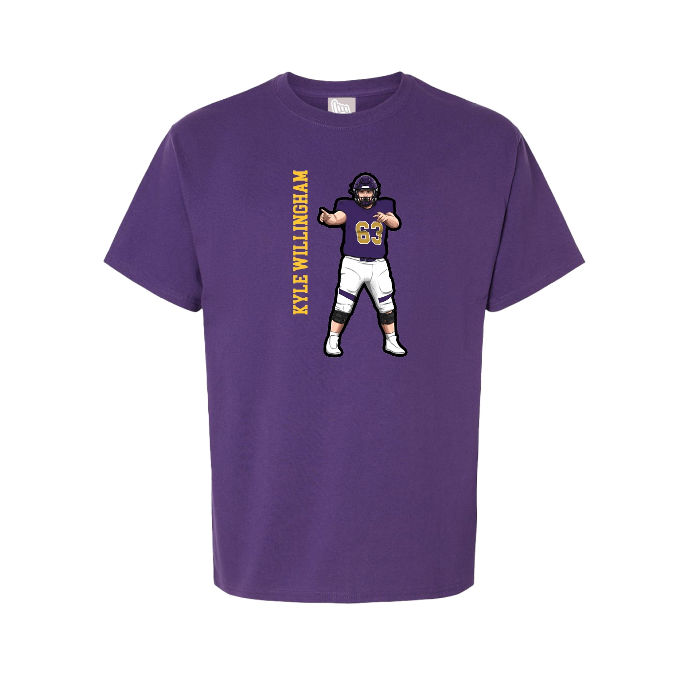 Youth Tee — Name Vertical in Purple