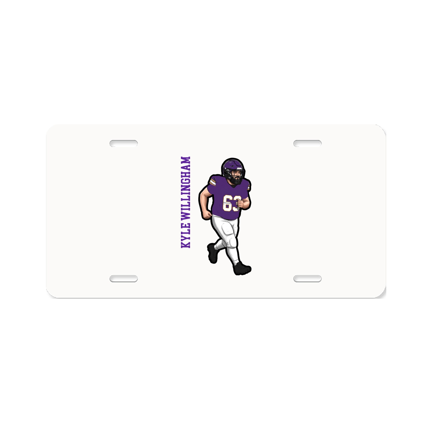 License Plate — Name Vertical in Classic