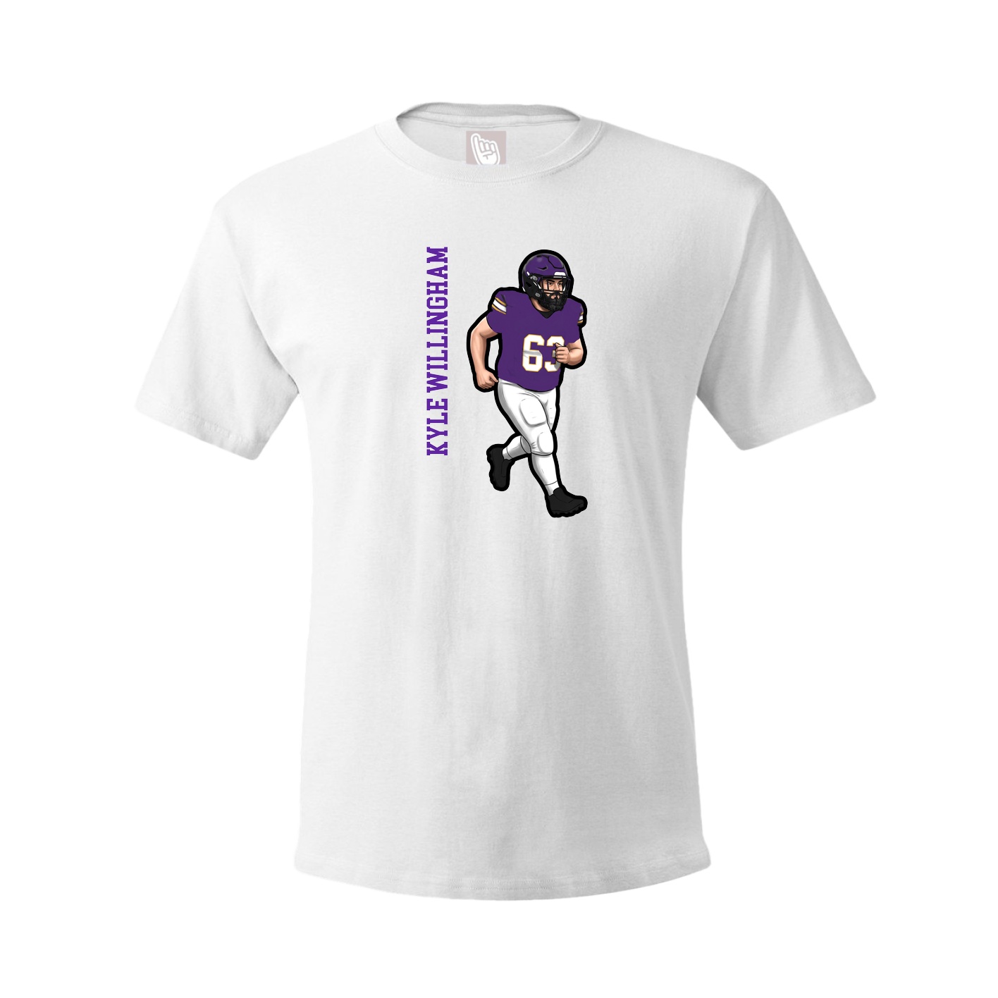 Youth Tee — Name Vertical in White