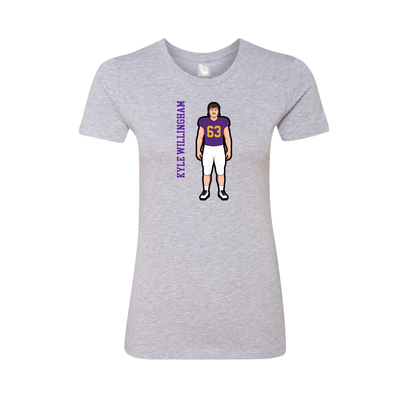 Fitted Women's Tee — Name Vertical in Grey