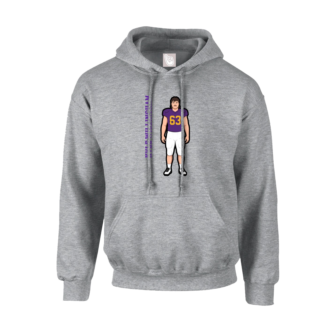 Hoodie — Name Vertical in Grey