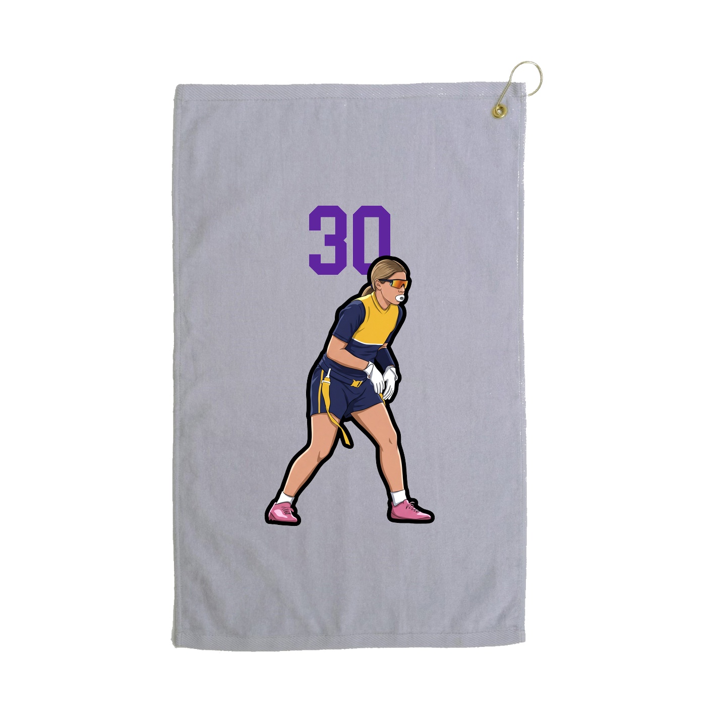 Golf Towel — Number Top in Grey