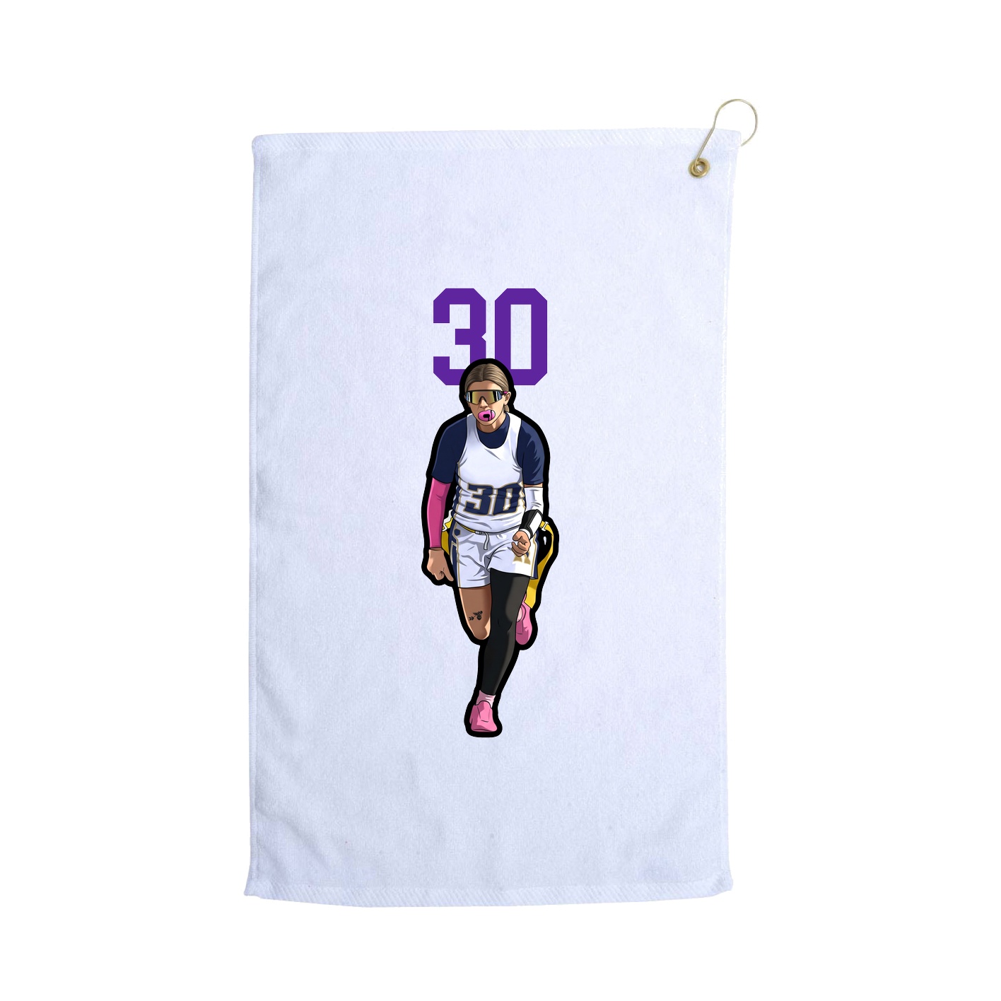 Golf Towel — Number Top in White