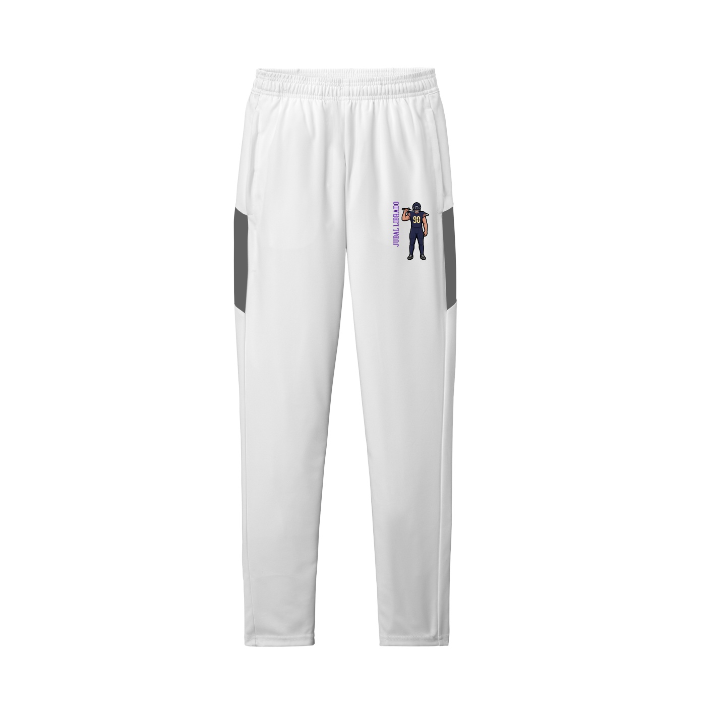 Team Travel Pant — Name Vertical in White/Grey