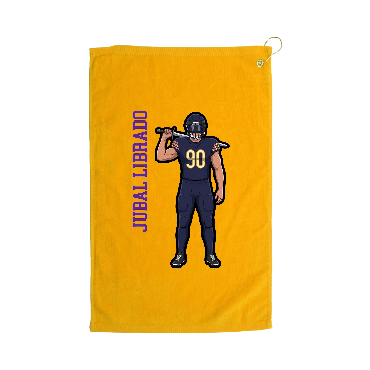 Golf Towel — Name Vertical in Gold