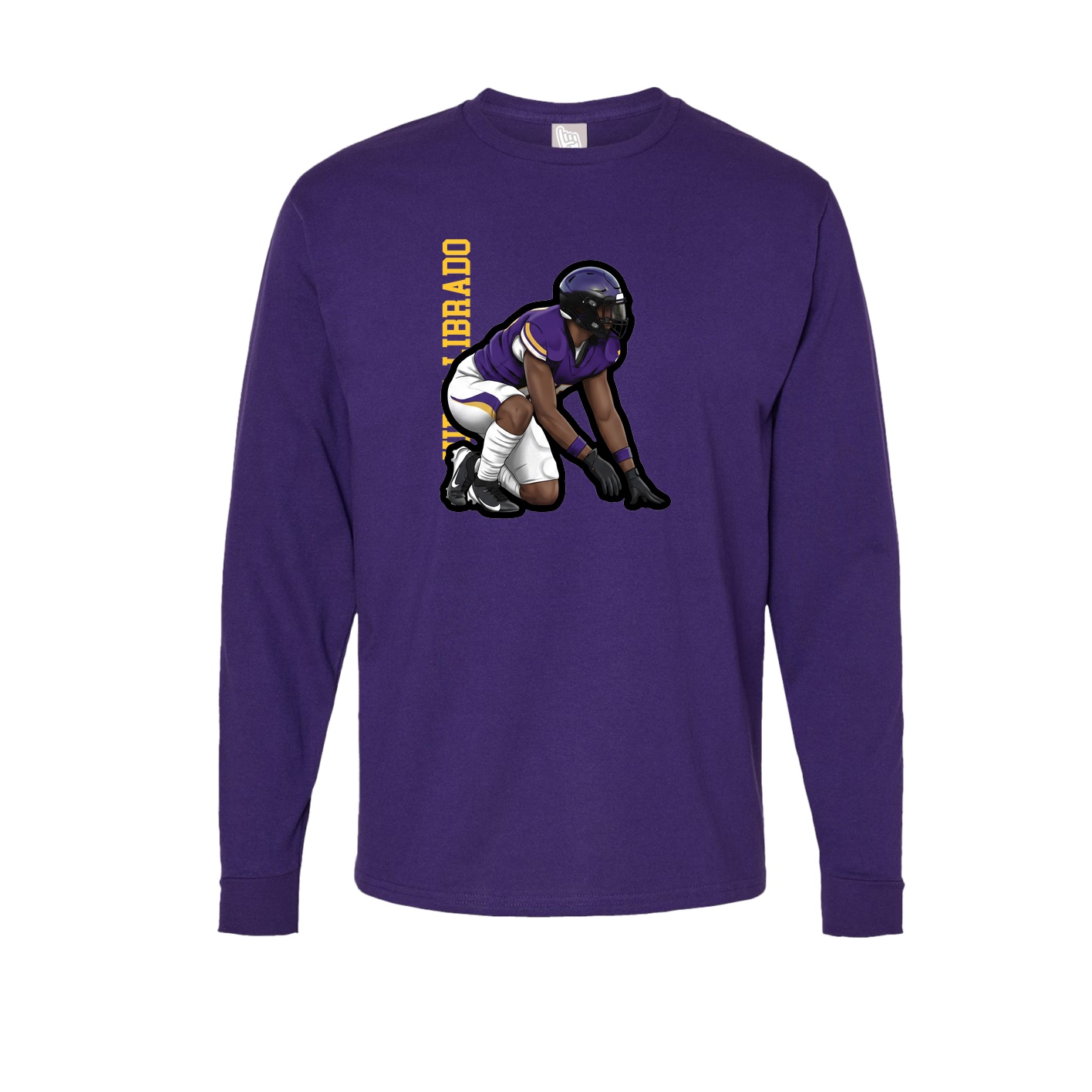 Long Sleeve Tee — Name Vertical in Purple