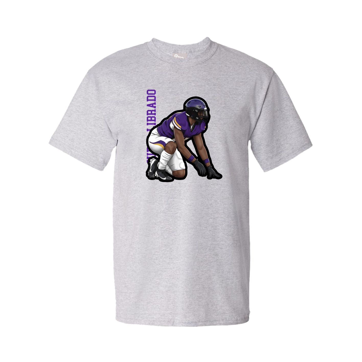 Youth Tee — Name Vertical in Grey