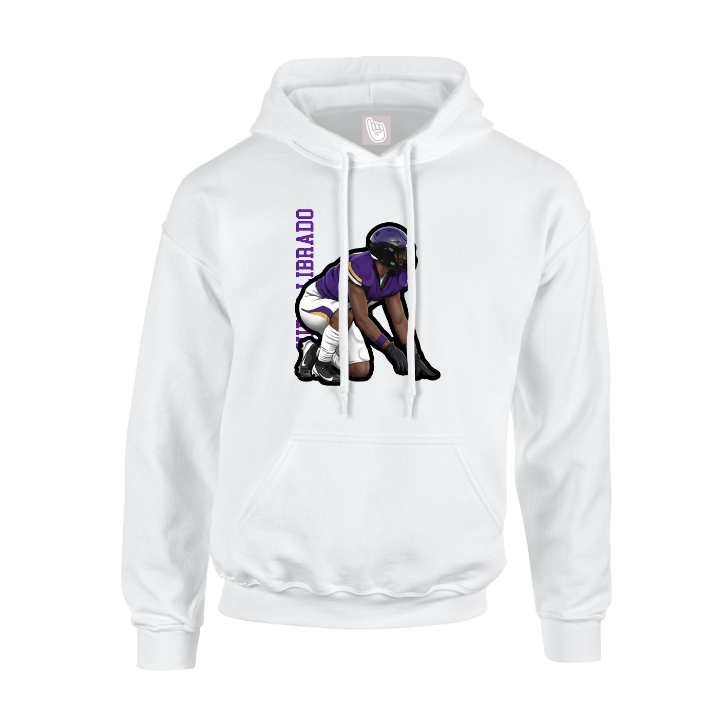 Hoodie — Name Vertical in White
