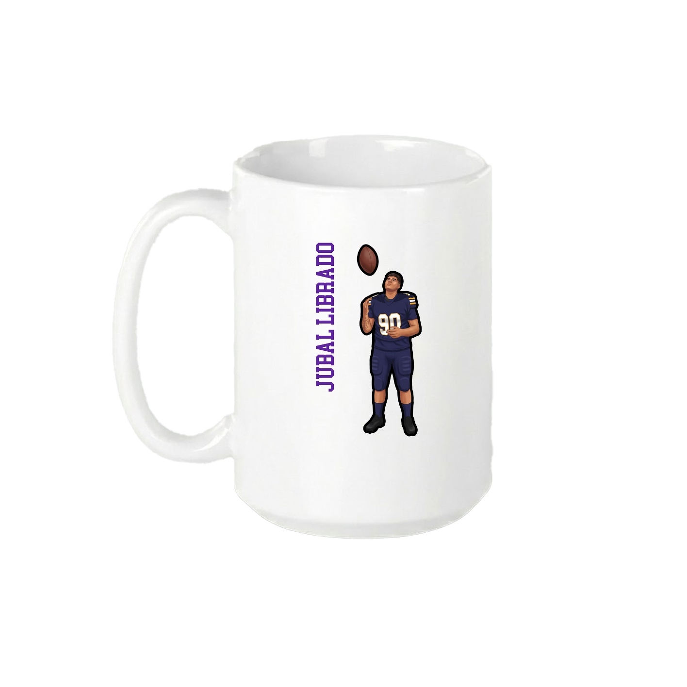 15oz Coffee Mug — Name Vertical in White