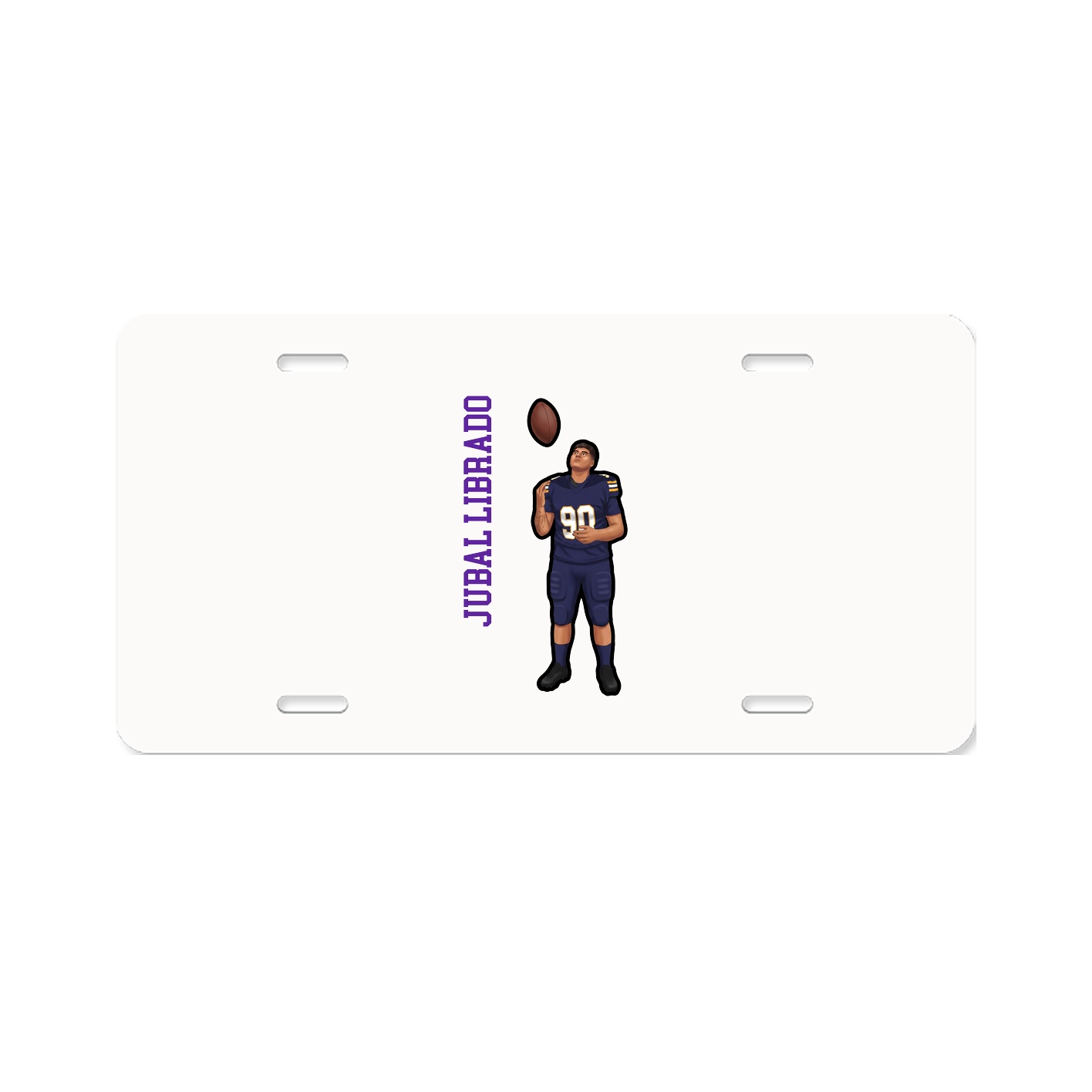 License Plate — Name Vertical in Classic