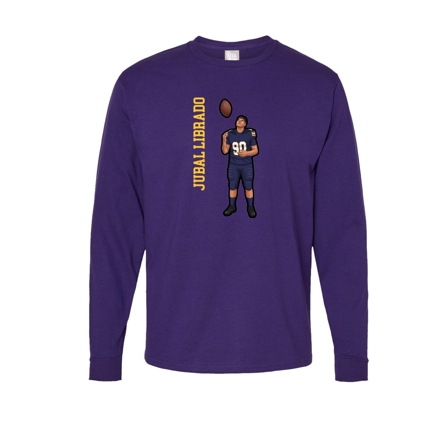 Long Sleeve Tee — Name Vertical in Purple