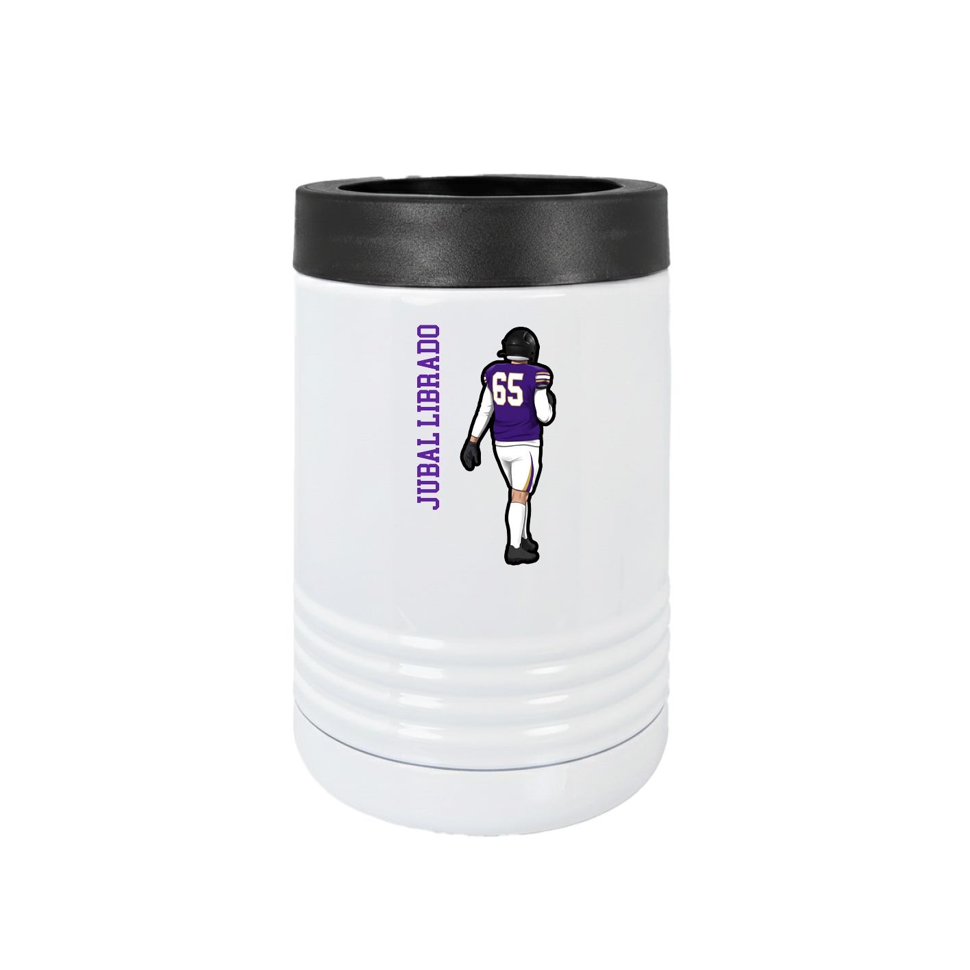 Beverage Holder — Name Vertical in White