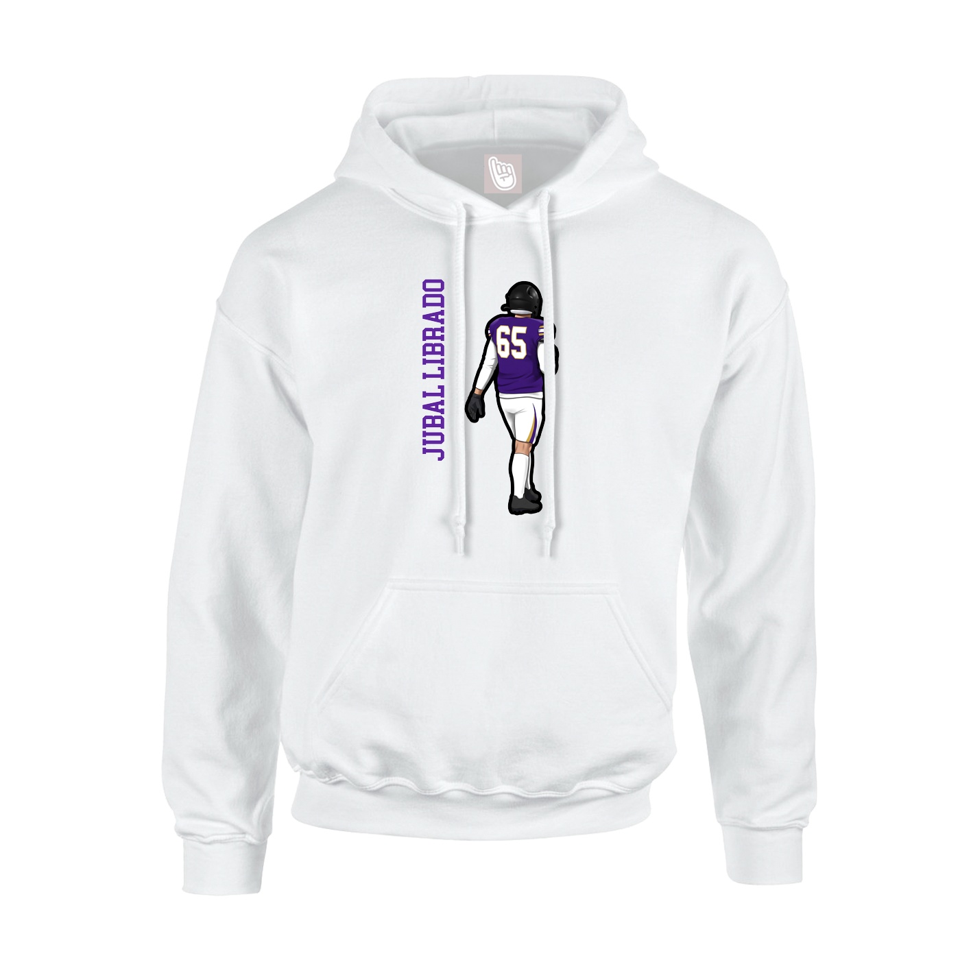 Hoodie — Name Vertical in White