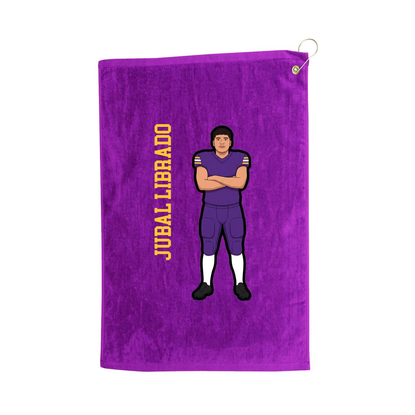 Golf Towel — Name Vertical in Purple