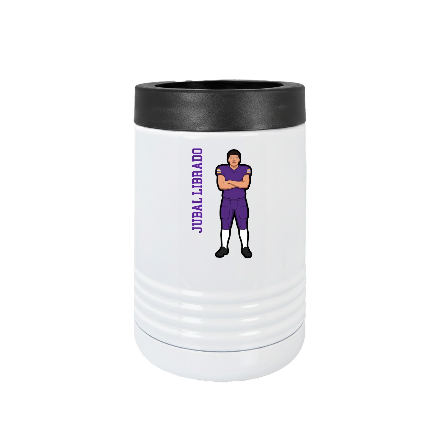 Beverage Holder — Name Vertical in White