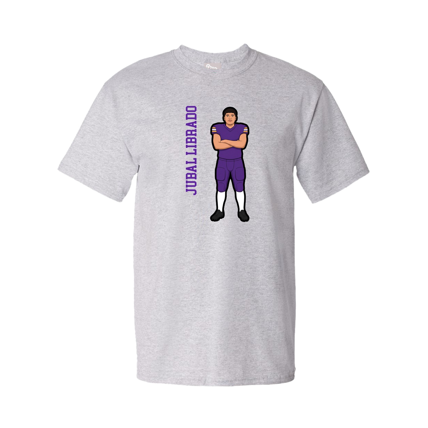 Tee — Name Vertical in Grey