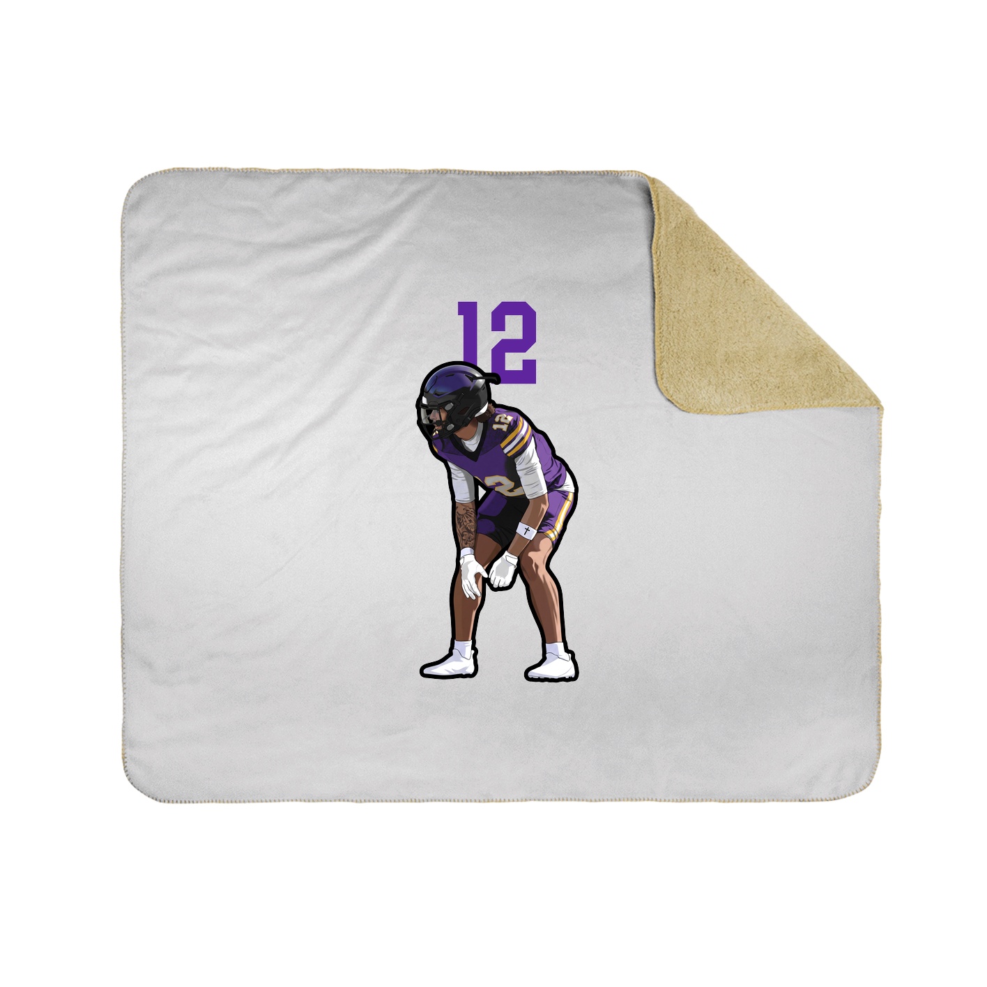 Throw Blanket — Number Top in White