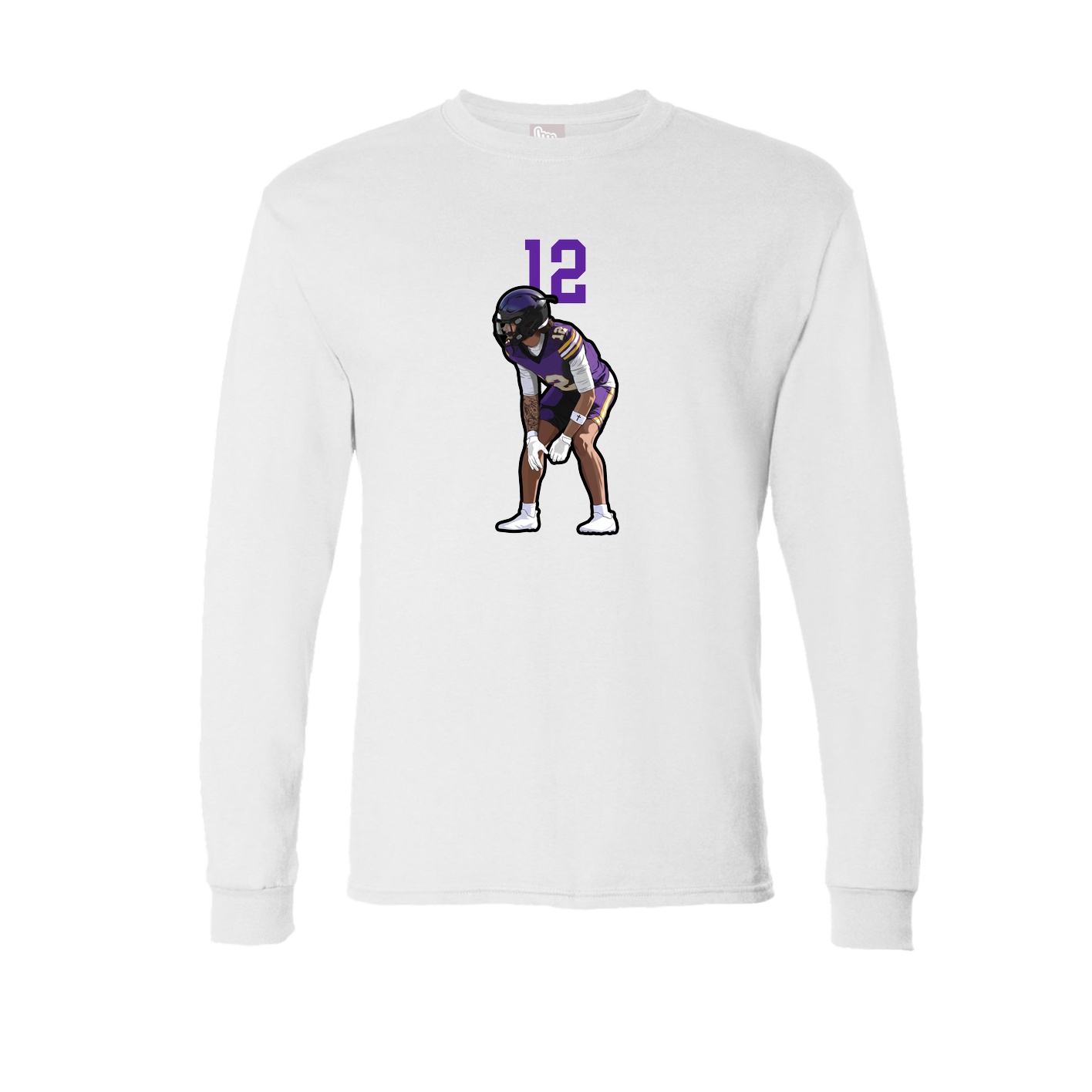 Long Sleeve Tee — Number Top in White