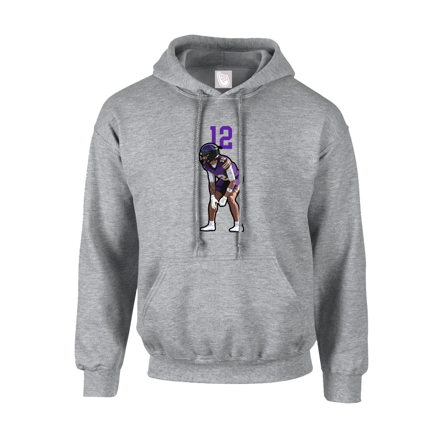 Youth Hoodie — Number Top in Grey