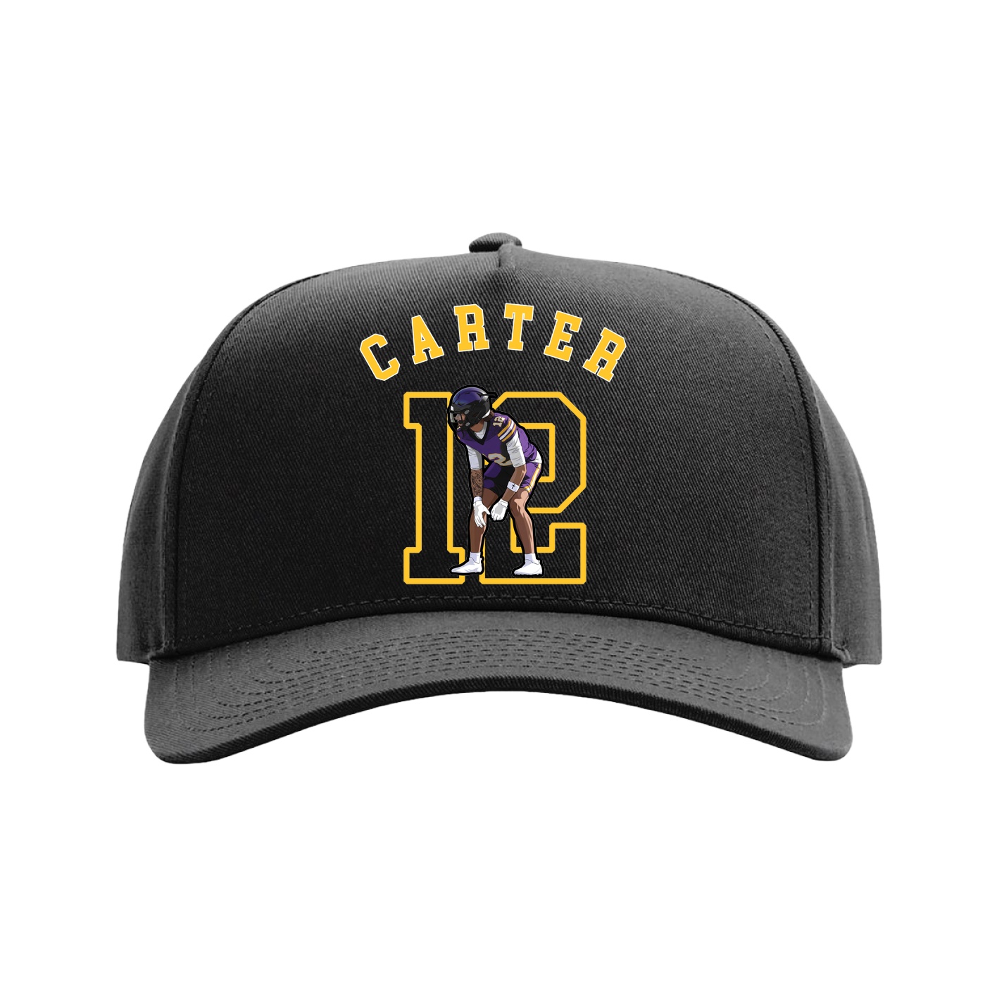 Full Fabric Five-Panel Champ Cap — Shirsey Arch in Black
