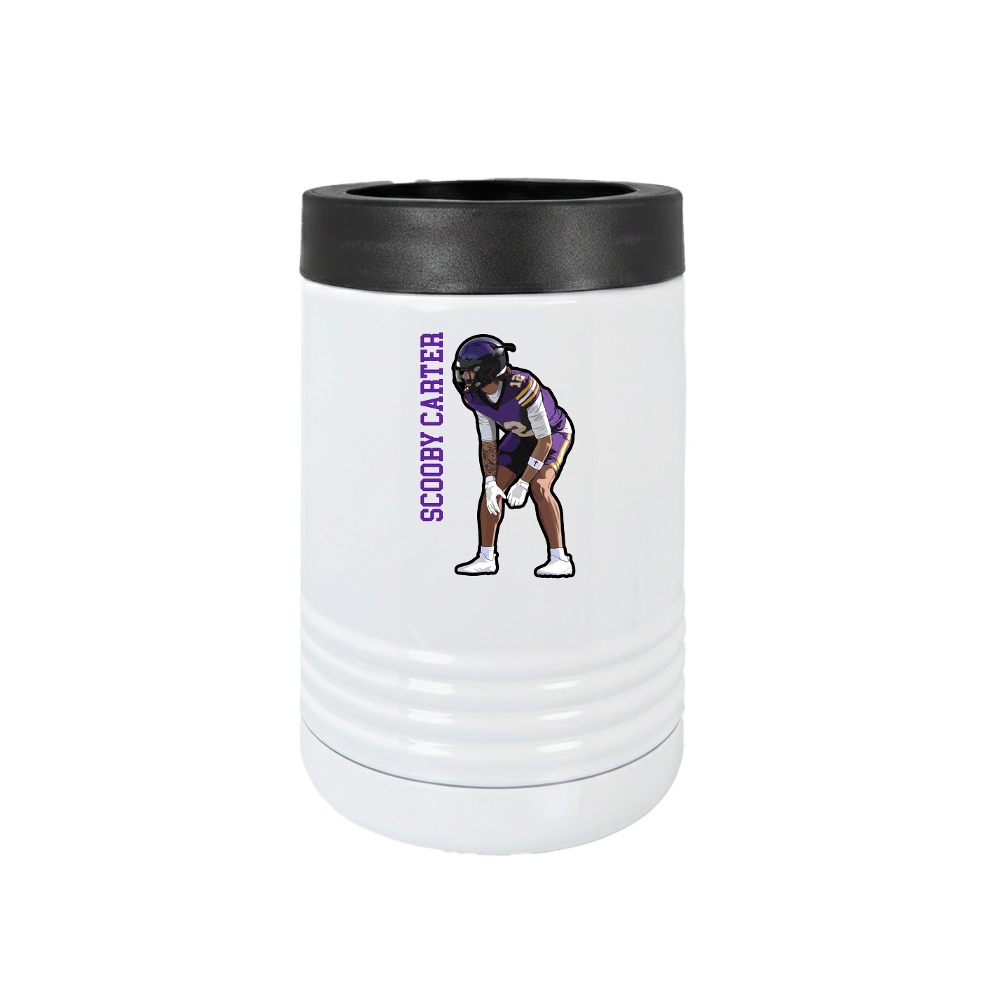 Beverage Holder — Name Vertical in White
