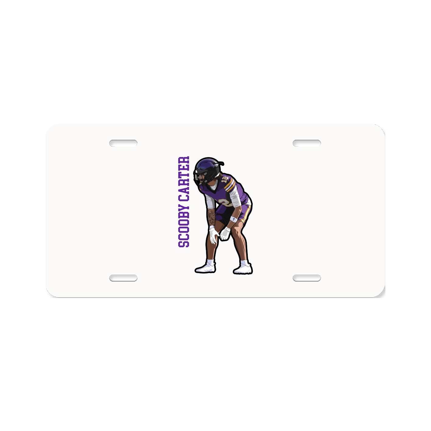 License Plate — Name Vertical in Classic