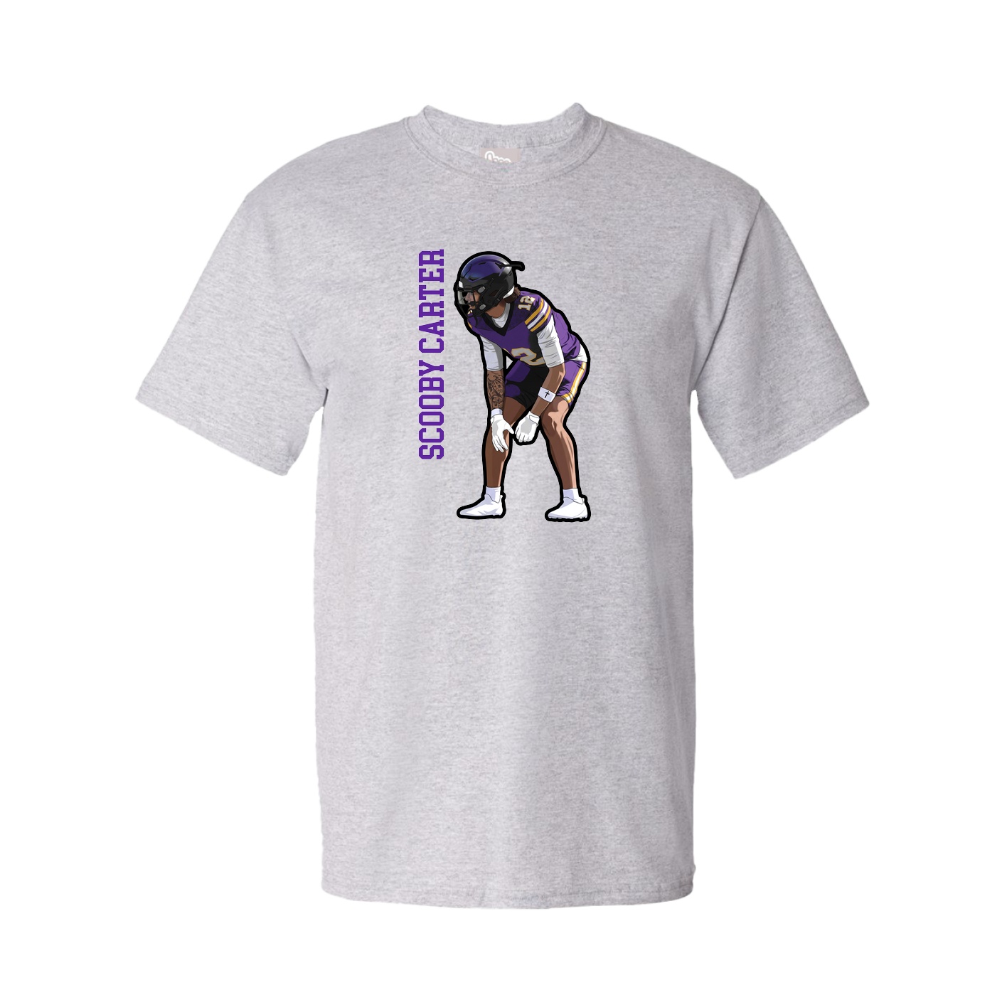 Tee — Name Vertical in Grey