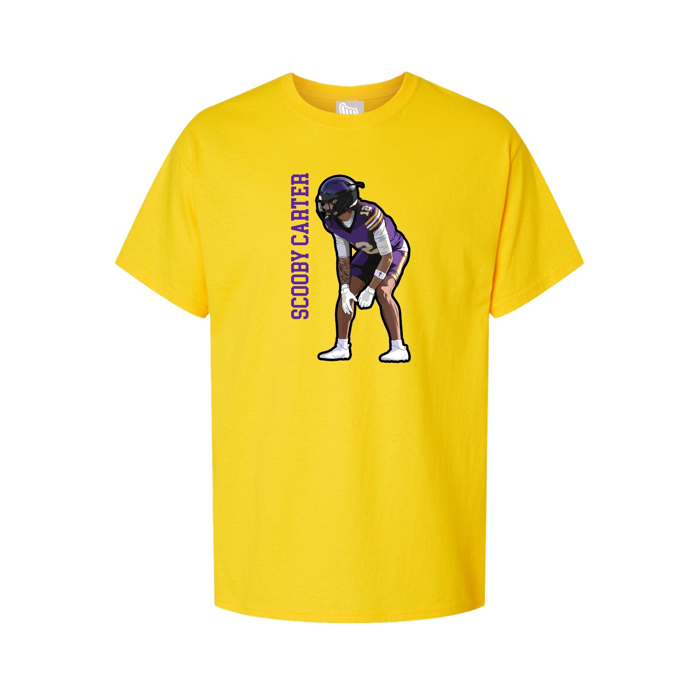 Youth Tee — Name Vertical in Gold