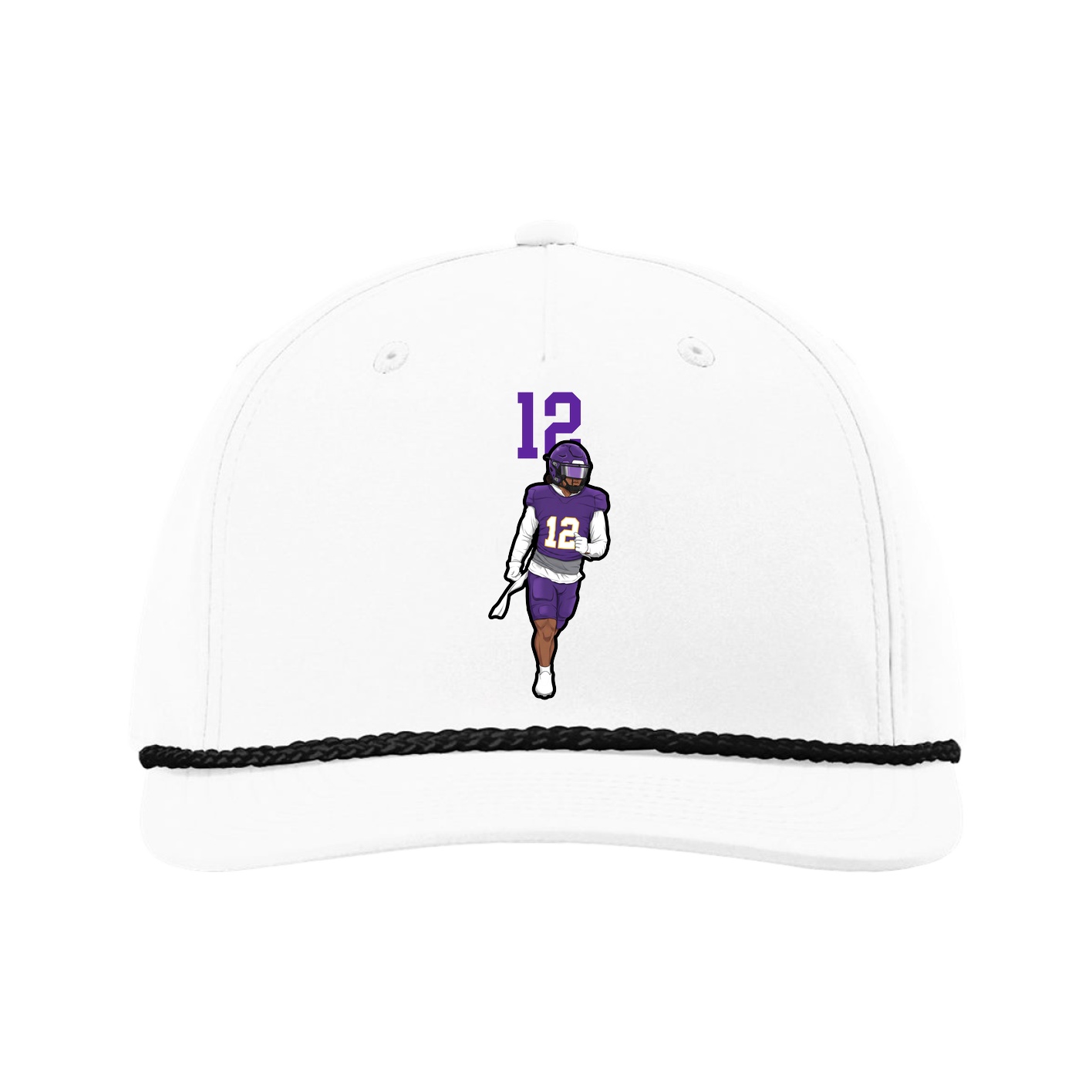 Five-Panel Classic Rope Cap — Number Top in White