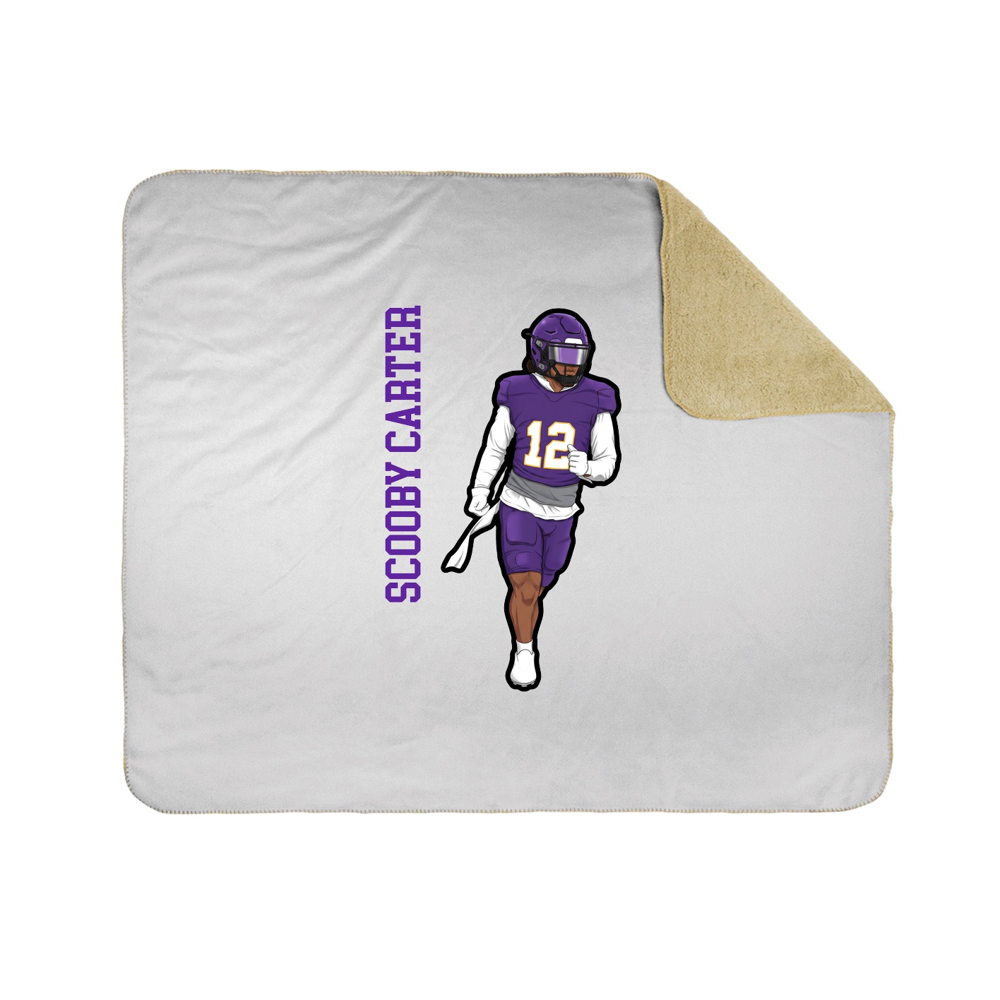 Throw Blanket — Name Vertical in White
